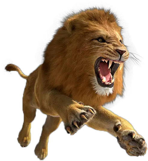 Download Computer Simulator Escape Hunter Leaping Tiger Lion Leaping Lion Png Hunter Png