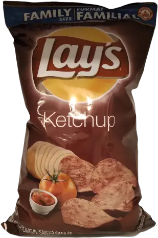 2 Bags Canadian Lays Ketchup Potato Chips Family Size 235g Lays Chips Png Lays Png