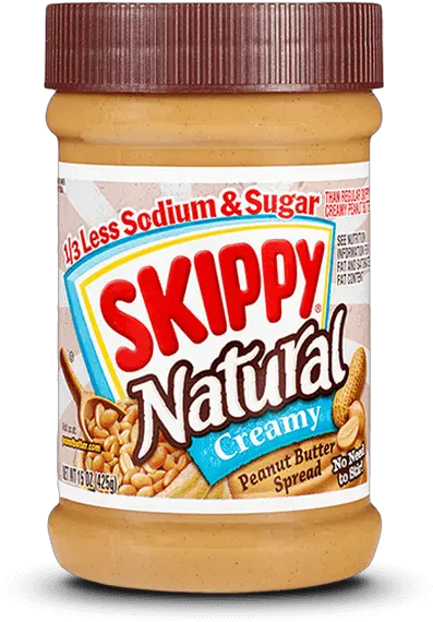 Skippy Natural 13 Less Sodium U0026 Sugar Peanut Butter Spread Peanut Butter Png Peanut Transparent