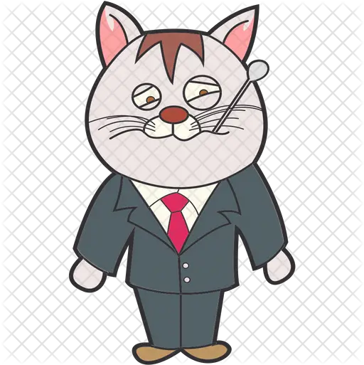 Sick Business Cat Icon Cartoon Png Cat Nose Png