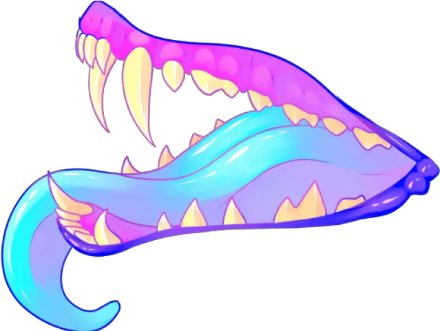 Fangs Clipart Tumblr Transparent Drawing Of Scary Mouth Art Png Anime Mouth Png