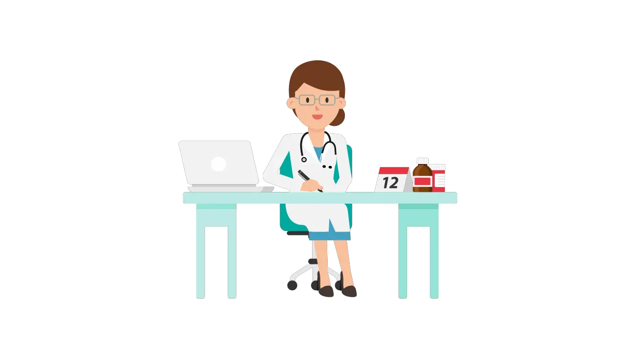 Doctor Working Desk Doctor Clipart Png Doctor And Patient Cartoon Png Doctor Clipart Png