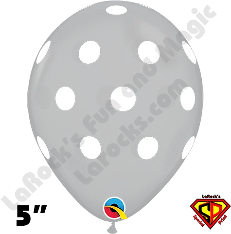 5 Inch Round Big Polka Dot Diamond Clear White Dots Balloon Qualatex 100ct Balloon Png White Dots Png
