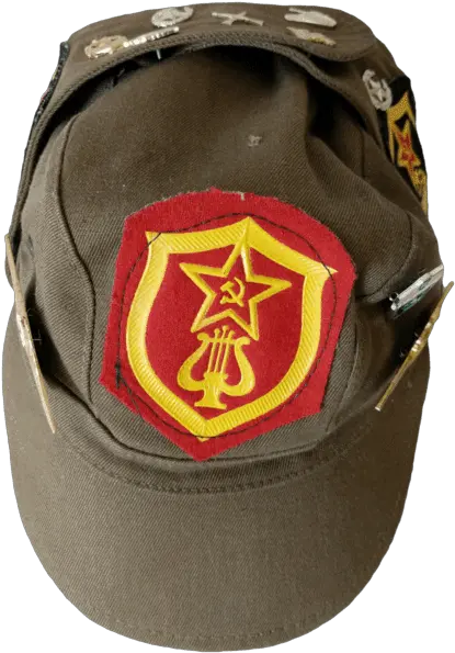 Russian Military Brown Cap With Patches And Pins Russian Tank Png Russian Hat Png