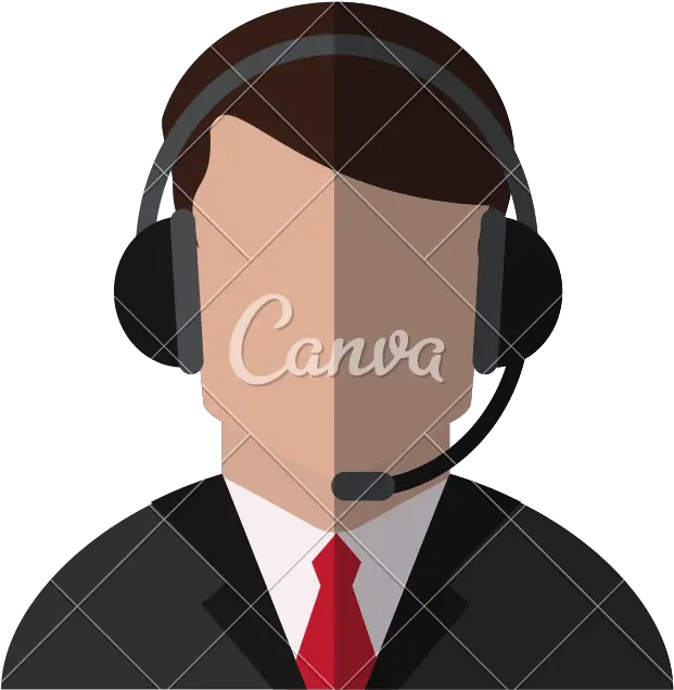 Download Faceless Wearing Headset Icon Canva Png Image Headphones Icon With Person Headset Icon Png