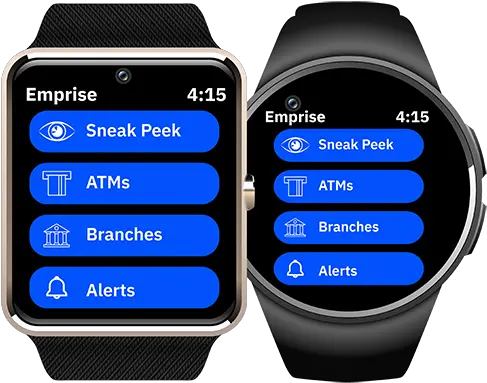 Mobile Wearable Voice U0026 Text Banking Emprise Bank Watch Strap Png Sneak Peek Icon