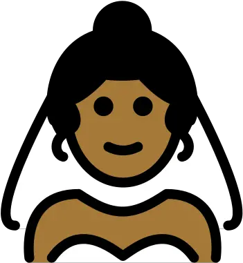 U200d Woman With Veil Medium Dark Skin Tone Emoji Openmoji Png Veil Icon