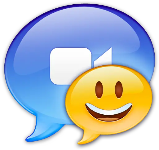 Face Happy Ichat Emoji Icon Facetime Blue Icons Png Thinking Emoji Icon