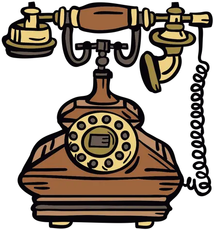 Retro Hand Drawn Classic Rotary Phone Transparent Png Telefono Vintage Ilustracion Retro Phone Icon