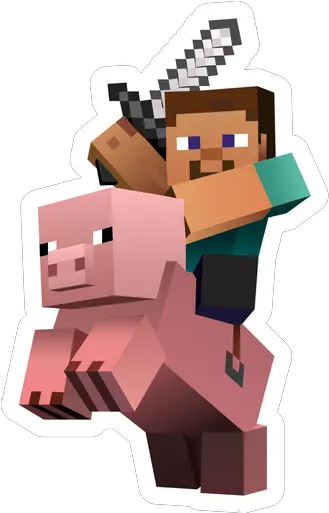 Minecraft Stickers Sticker Mania Minecraft Character On Pig Png Minecraft Steve Icon