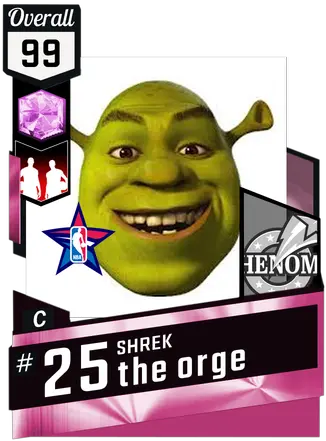 Shrek The Orge Nba 2k17 Custom Card 2kmtcentral Shrek The Third Poster Png Shrek Face Transparent