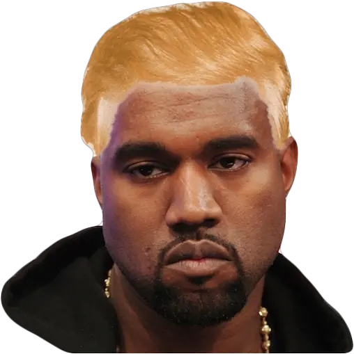 Kanyewest Kanye Trump Wig Sticker Kanye West Cheetah Print Png Trump Wig Png