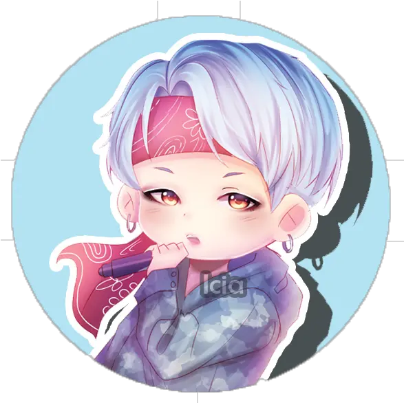 Download Bts Chibi Suga Mic Drop Png Image With No Suga Fanart Bts Sweat Drop Png