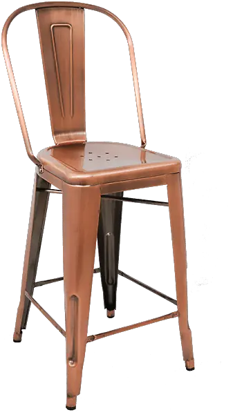 Bistro Style Metal Bar Stool In Copper Brass Metal Bar Stools Png Metal Bar Png