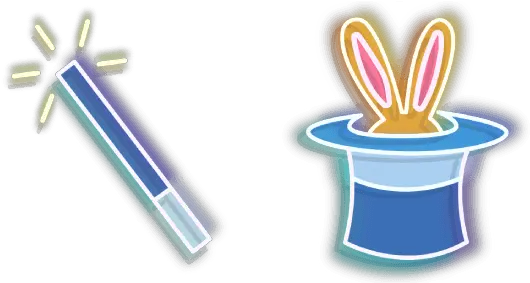 Blue Magic Wand And Hat Neon Cursor U2013 Custom Browser Art Png Magic Wand Png