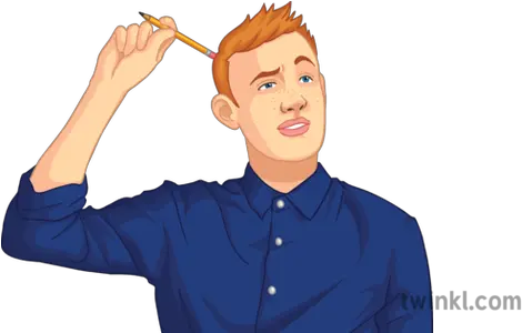 Student Scratching Head Confused Pencil Boy People General Confused Person With Pencil Png Confused Png