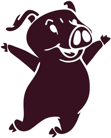 Pig Jumping Happy Detailed Silhouette Transparent Png Silueta De Un Cerdito Cartoon Pig Png