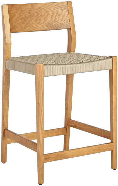 Bayley Counter Stool Oak With Woven Flax Rope Seat Bayley Bar Stool Png Bayley Png