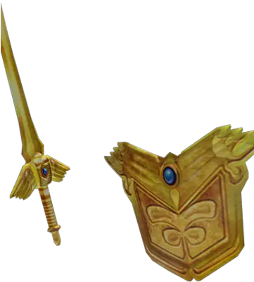 Epic Golden Sword And Shield Roblox Wikia Fandom Epic Roblox Sword Png Gold Shield Png