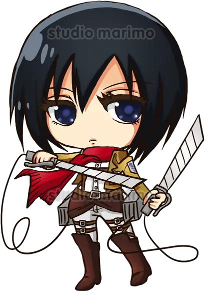 Download Shingeki No Kyojin Attack On Titan Chibi Mikasa Png Attack On Titan Png