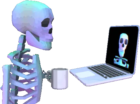 Skeleton Gifs Skeleton Using Computer Gif Png Skeleton Gif Transparent