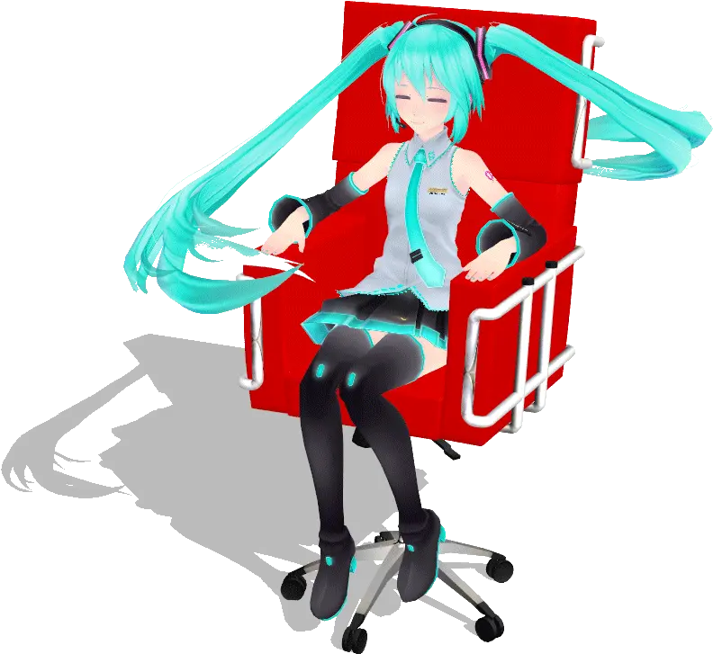 Hatsune Miku Chair Sticker For Ios Android Giphy Dancing Hatsune Miku Transparent Gif Png Hatsune Miku Transparent