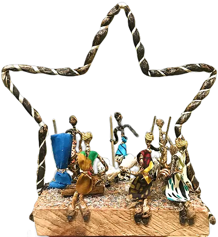 Festive Star Banana Leaf Nativity Scene Amani Childrens Foun Handbag Png Nativity Scene Png