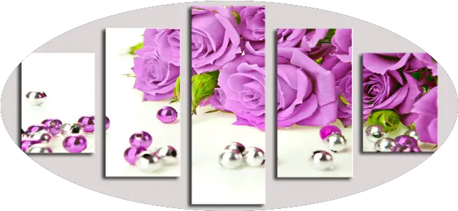 Rose Flower 5 Piece Wall Art Free Global Shipping U0026 Framed Lila Rosen Png Purple Rose Png