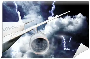 Wall Mural Airplane Crash In A Storm With Lightning Pixersus Airplane Accident Png Icon A5 Crash