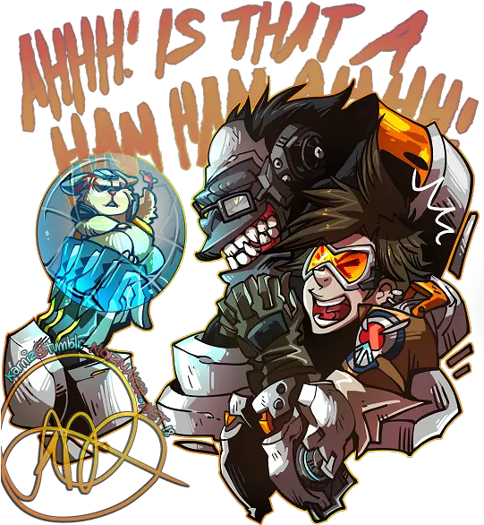 Download Hd Hammond Winston And Tracer Overwatch Winston Overwatch Winston And Hammond Png Overwatch Tracer Png