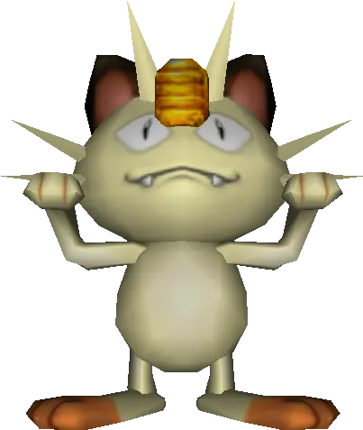 Nintendo 64 Pokémon Stadium 2 052 Meowth The Models Pokemon Stadium Meowth Png Meowth Png