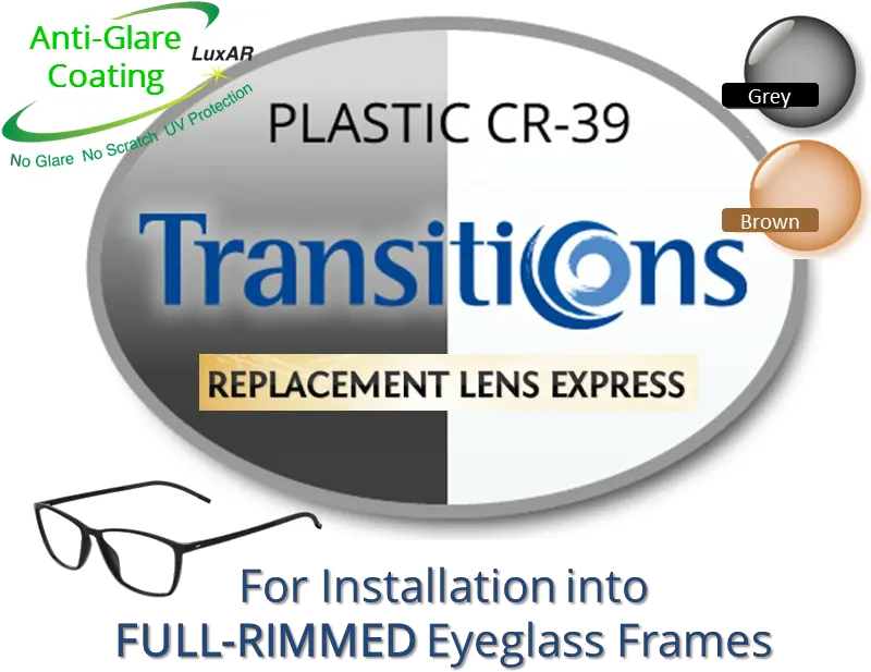 Single Vision Transitions Plastic Cr39 Prescription Eyeglass Lenses Left And Right One Pair For Installation Into Your Own Full Rimmed Frames Transitions Eyeglasses Black Png Lens Glare Png