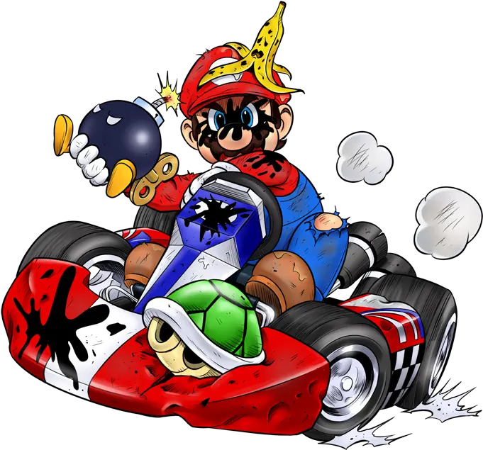 Parody Of Dbz Street Fighter Hulk Mario Mario Kart 7 Drawings Png Mario Kart Tour Icon