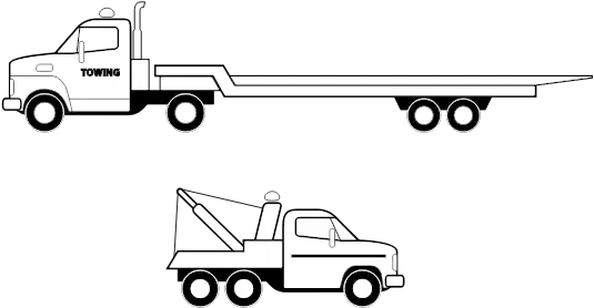 Tow Trucks Vector Line Art Free Svg Flatbed Truck Side View Png Tow Truck Png