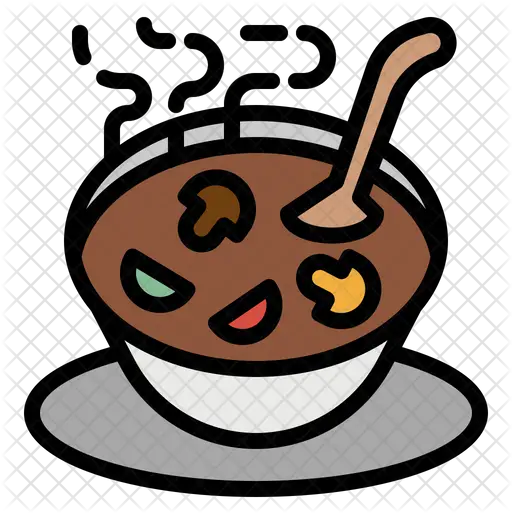 Free Soup Icon Of Colored Outline Style Dot Png Bowl Of Soup Icon