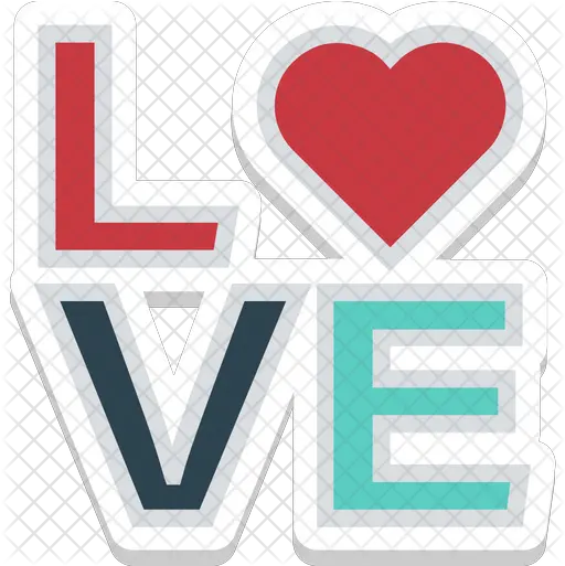 Love Word Icon Of Colored Outline Style Heart Png Love Word Png