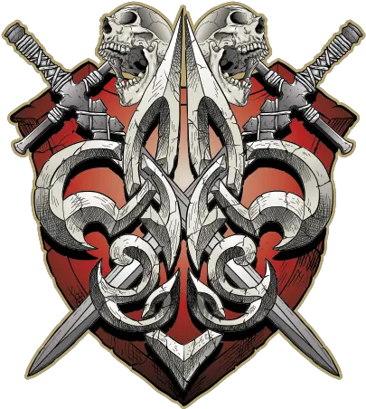 Gothic Shield With Crossed Swords Illustration Png Sword And Shield Transparent