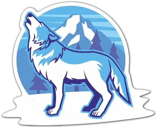 Sticker White Wolf Muraldecalcom Mountain Wolf Stickers Png Wolf Howl Icon