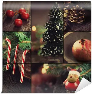 Wall Mural Christmas Ornaments Collage Pixershk Photography Series Of Christmas Png Christmas Icon Collages