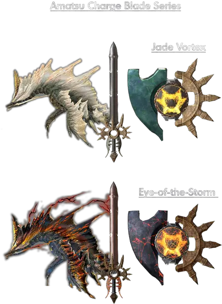 Jade Vortex And Eye Ofthestorm Amatsu Charge Blade At Mythical Creature Png Azure Rathalos Icon