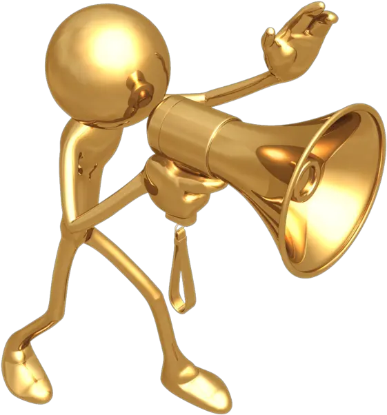 Business Performance Gold Man With Megaphone Png Megaphone Icon Definitions