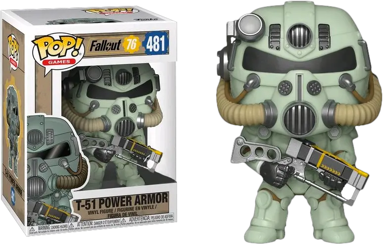 Pre Order Exclusive Fallout 76 T51 Power Armor Green Pop Vinyl Figure Power Armor Fallout 76 Funko Pop Png Fallout 76 Png