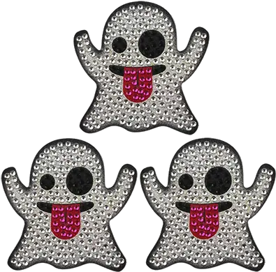 Ghost Emoji 3 Pack Sticker Bling Bling Cartoon Png Ghost Emoji Transparent