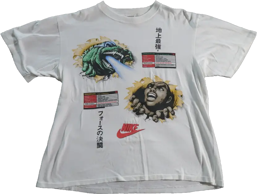Download Hd Nike Charles Barkley Godzilla T Shirt Medium T Vintage Graphic Tees Men Png Shirt Png