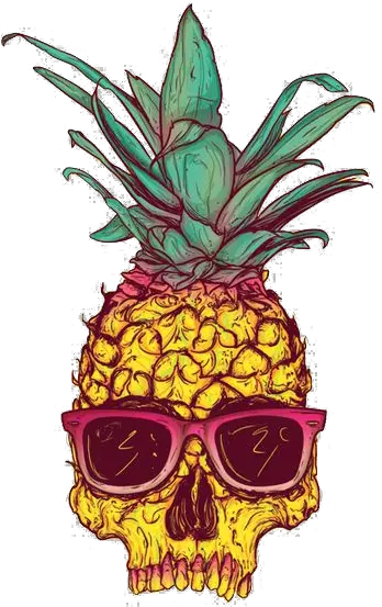 Download Skull Calavera Creative Tropical Fruit Pineapple Hipster Paintings Png Pineapple Transparent Background