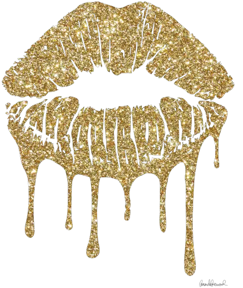 Gold Lips Glitter Lip Logo Scarborough State Beach Png Kiss Mark Transparent