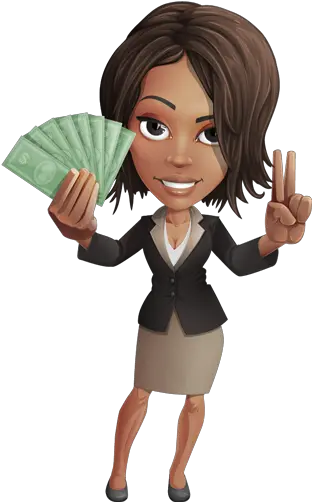 Download Person Holding Money Png Cartoon Black Woman Png Clipart Cartoon Money Png