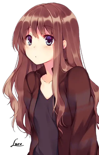 Anime Girl With Brown Hair Png Transparent
