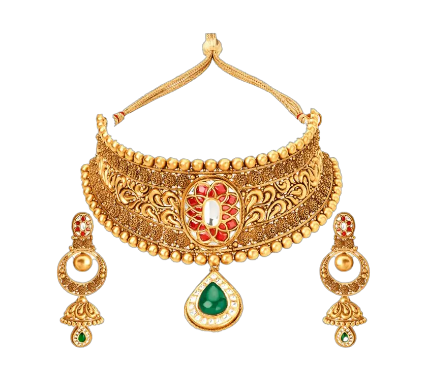 Necklace Jewellery Set Png Image Gold Jewellery Set Png Gold Necklace Png