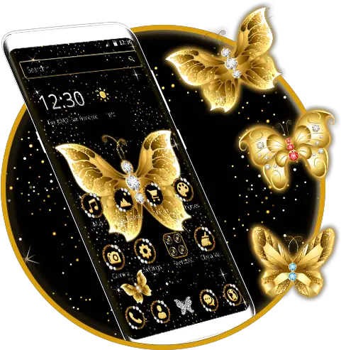 App Insights Golden Butterfly Apptopia Smartphone Png Gold Butterfly Png